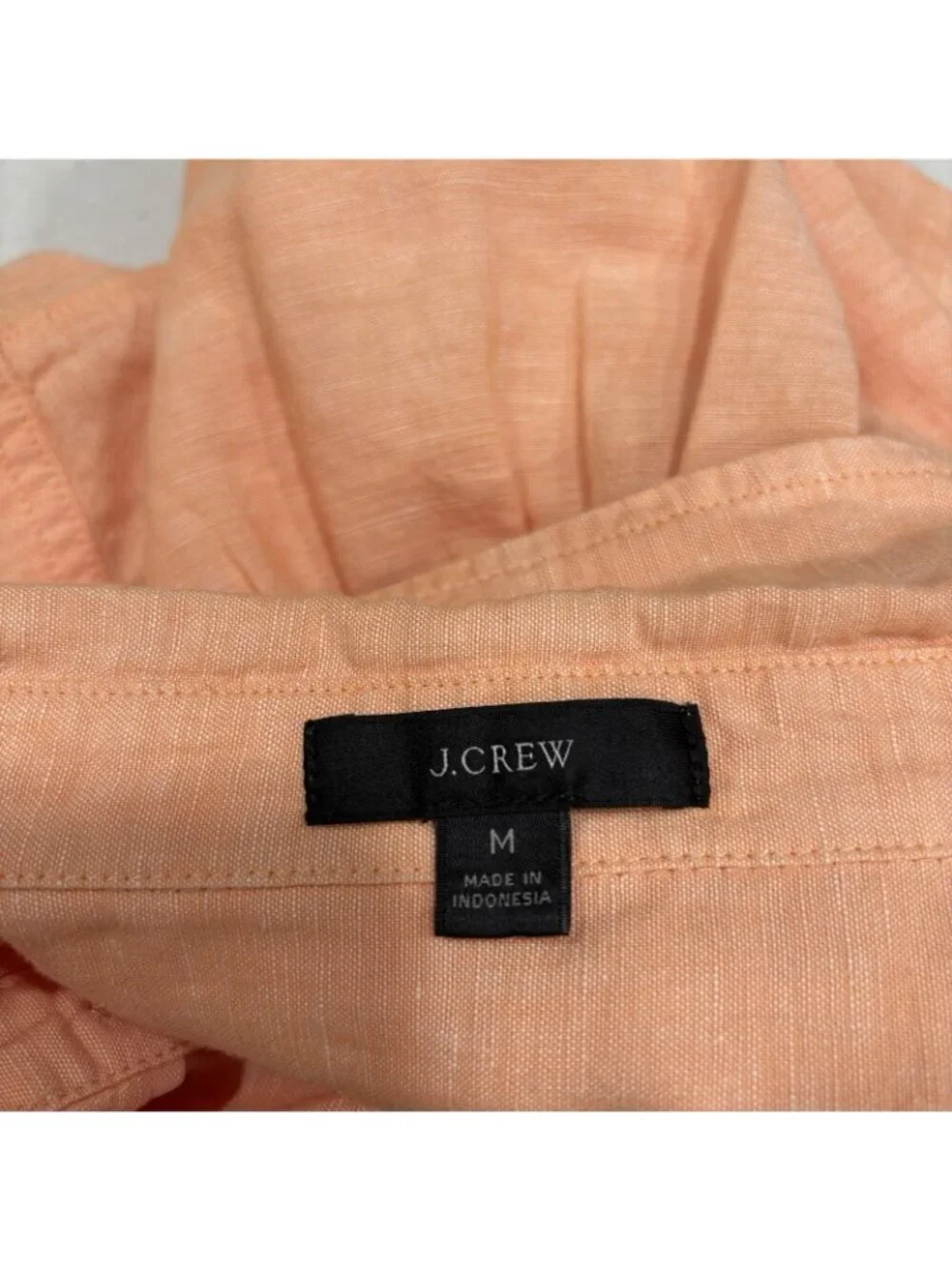 J Crew Coral Relaxed Fit Beach Shirt In Linen Cotton Size Medium